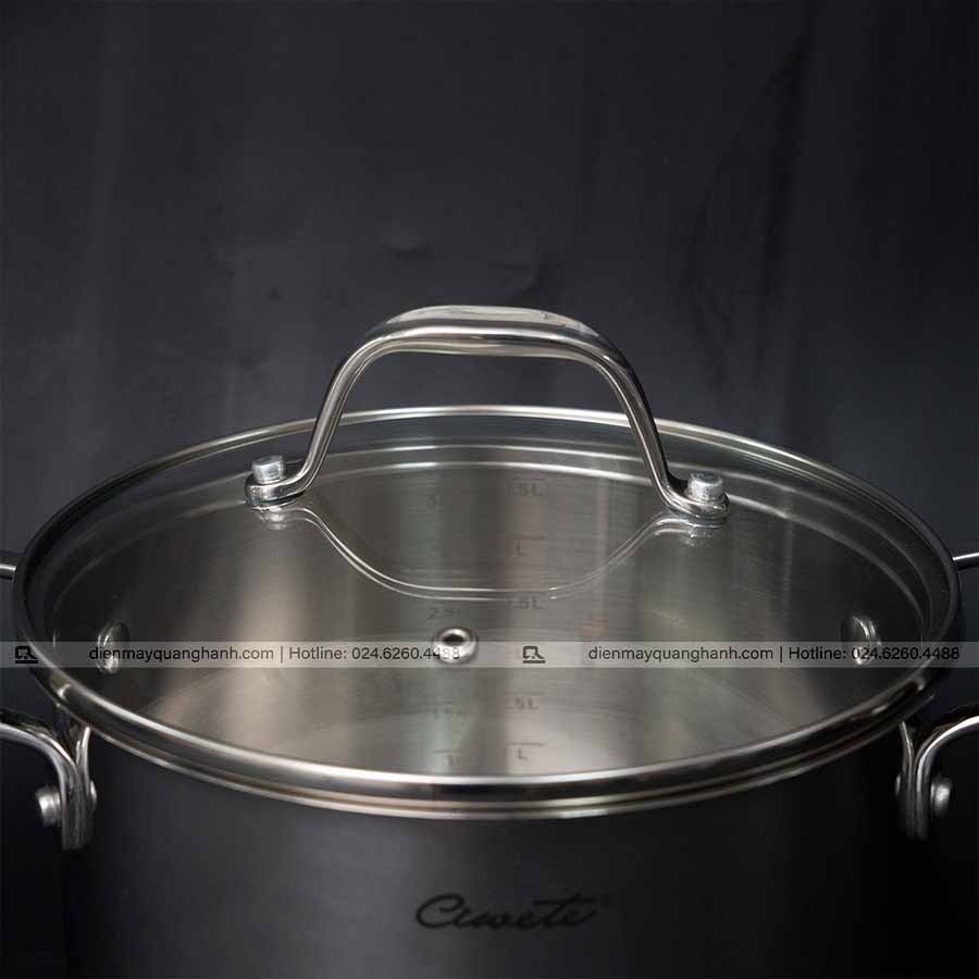 Ảnh thực tế Bộ nồi inox cao cấp Ciwete 7 món có xửng hấp (chảo inox) SS0103-11PC NEW-SS