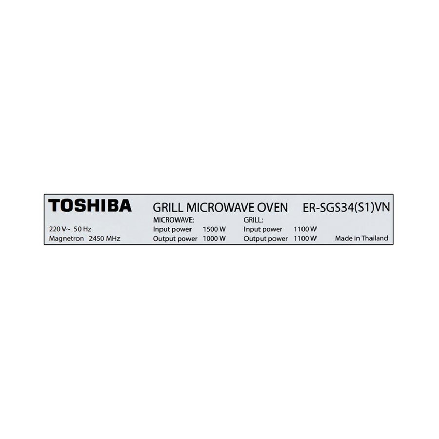 Lò vi sóng có nướng Toshiba ER-SGS34(S1)VN – 34 lít