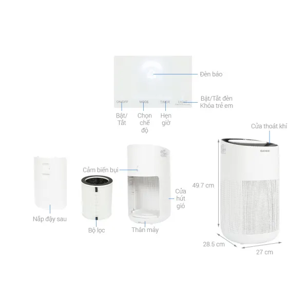 Máy lọc không khí Cuckoo CAC-J1510FW/WHCKV 50W