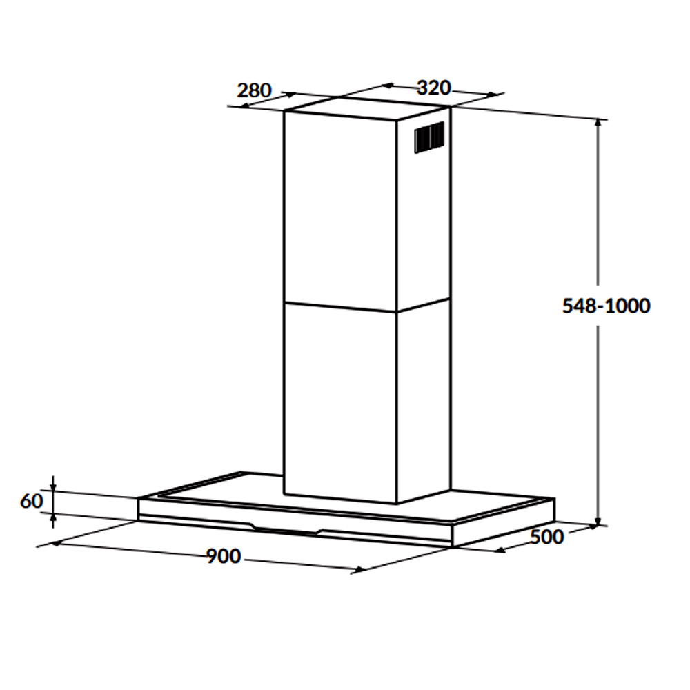 Máy hút mùi ống khói 90cm Rosieres RDSV985PN