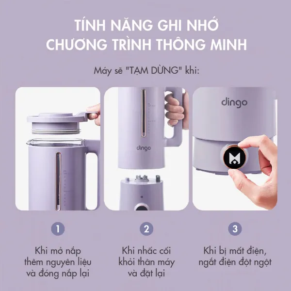Máy xay nấu đa năng mini Dingo DCB500 và cối pha trà