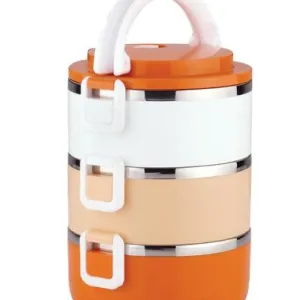 Camen đựng cơm La gourmet® Millennium PAC2GO 3 ngăn 2.1L(cam/trắng)