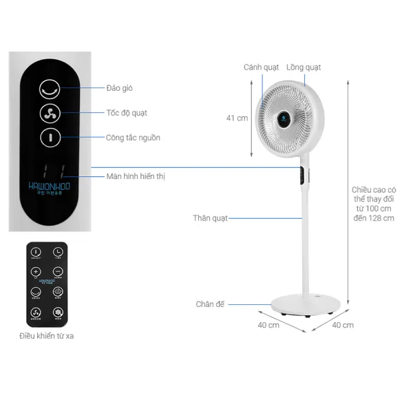 Quạt đứng Hawonkoo FDH-012-SPEED24 25W 7 cánh