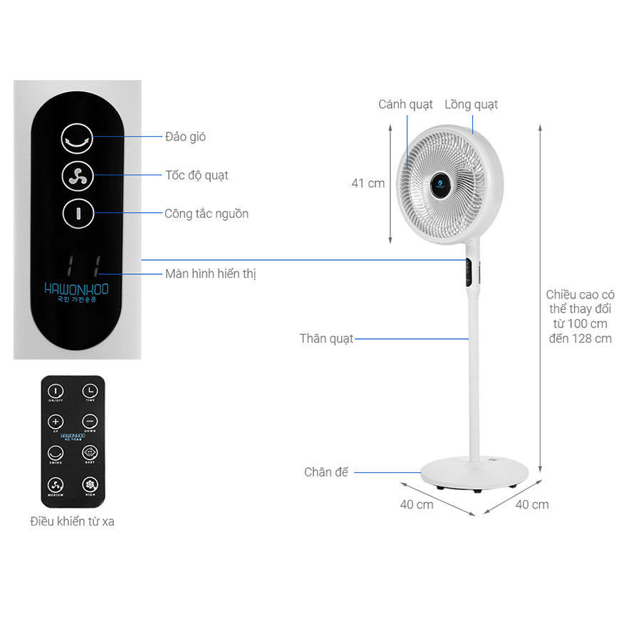 Quạt đứng Hawonkoo FDH-012-SPEED24 25W 7 cánh