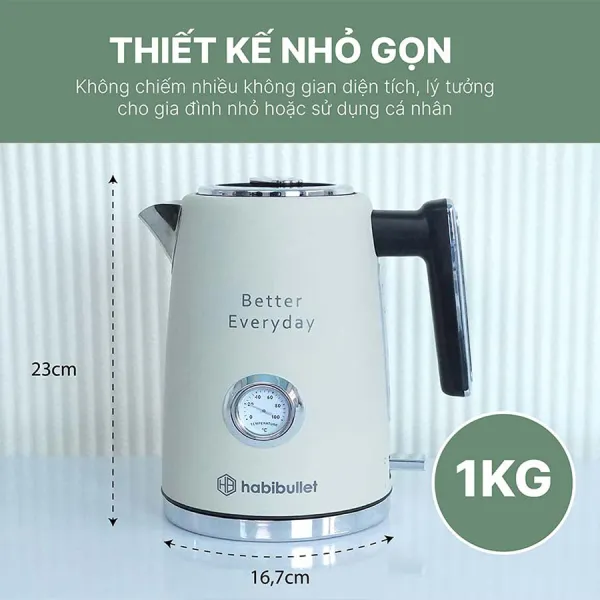Ấm đun siêu tốc cao cấp Habibullet KHB2286 PRO 1.7 lít