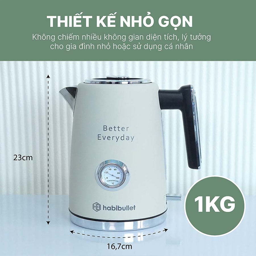 Ấm đun siêu tốc cao cấp Habibullet KHB2286 PRO 1.7 lít