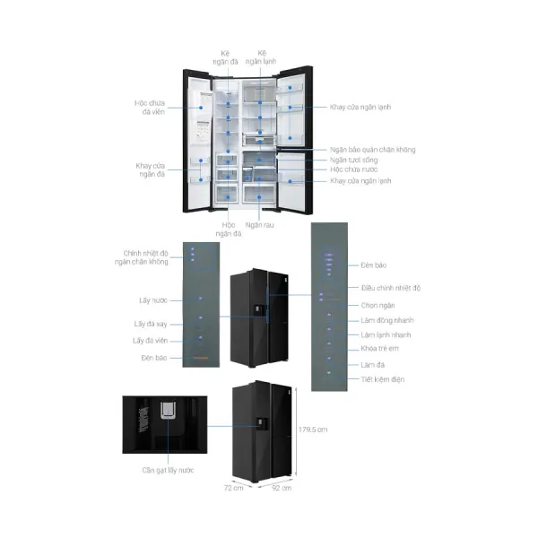 Tủ lạnh Hitachi Inverter 569 lít R-MX800GVGV0 GBK
