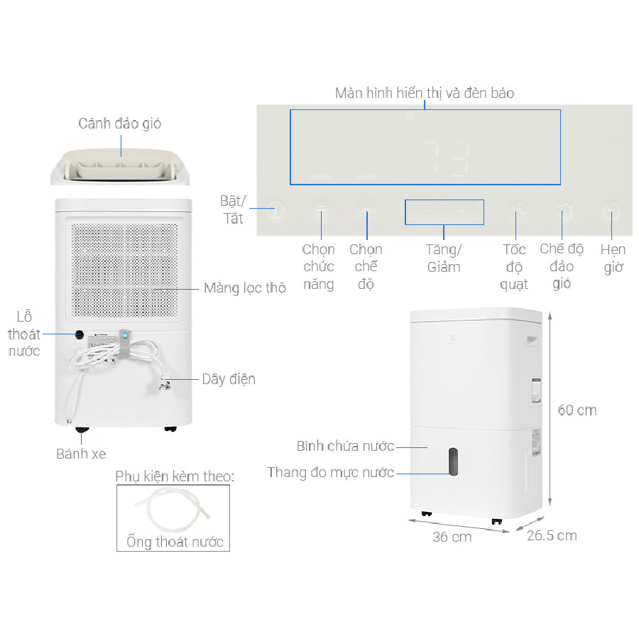 Máy hút ẩm Electrolux EDH10TRBW1