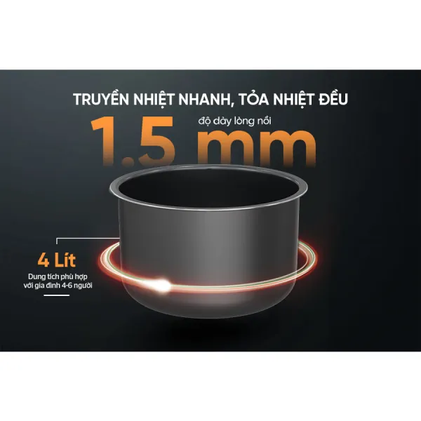 Nồi áp suất điện đa năng Sunhouse 4 lít SHD1540