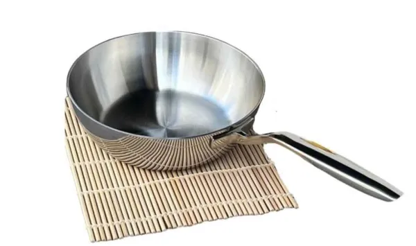 Chảo Inox sâu lòng đáy liền Tri-Ply Kaiyo KIW24 size 24cm không nắp