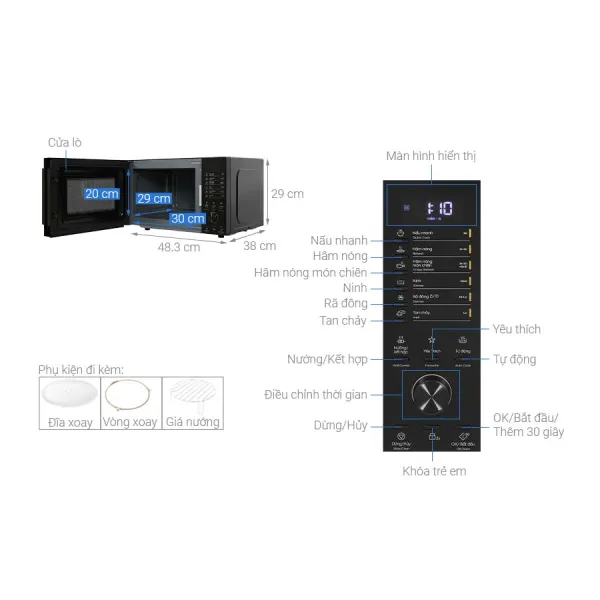 Lò vi sóng có nướng Electrolux EMG23D22B
