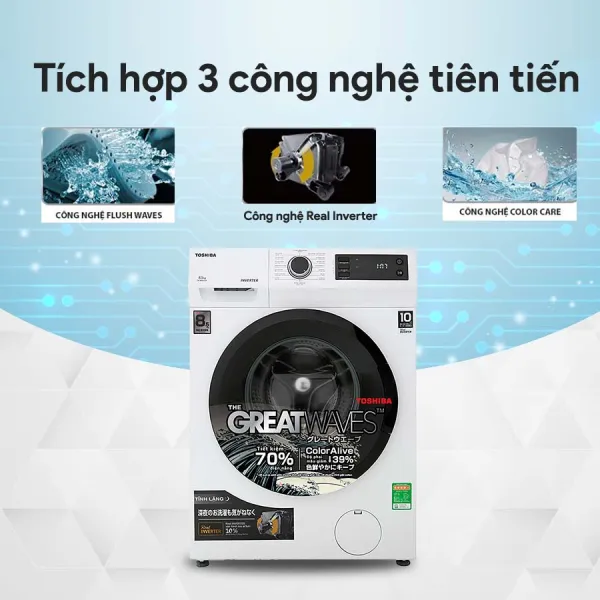 Máy giặt Toshiba Inverter 8.5 kg TW-BK95S2V(WK)