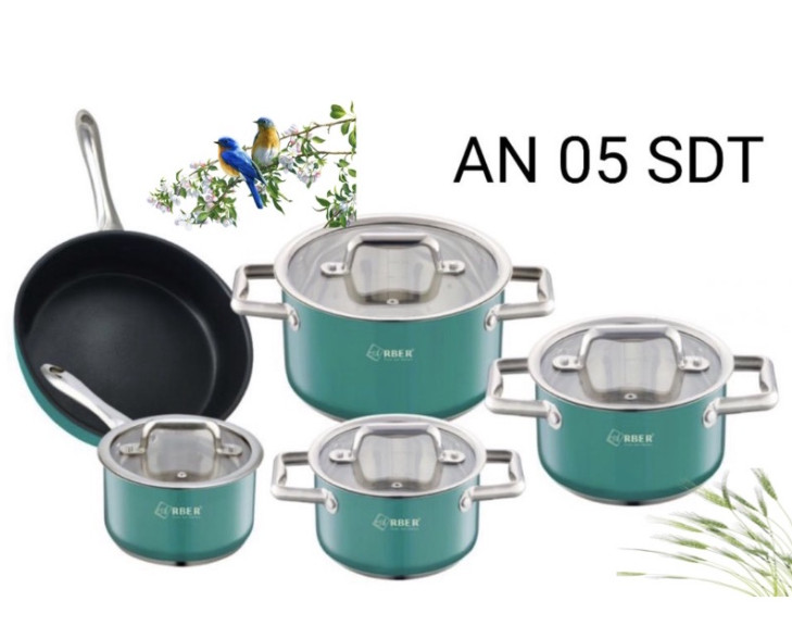 Bộ nồi chảo inox ARBER AN05SMDT - toàn cảnh sản phẩm