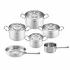 Bộ nồi Fissler Profi set 6 món vung thép kèm quánh và chảo thép size 28cm