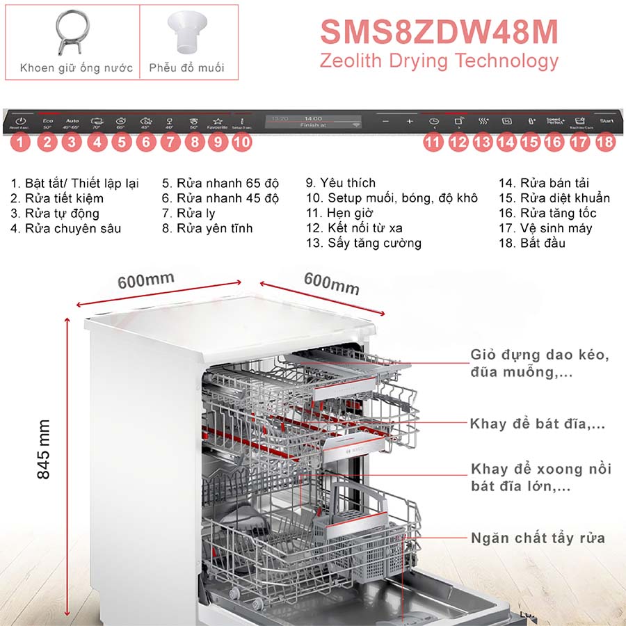 Máy rửa bát Bosch SMS8ZDW48M