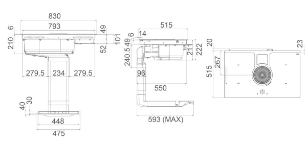 Bếp từ kết hợp hút mùi Elica NIKOLATESLA HP BL/F/83 PRF0120976