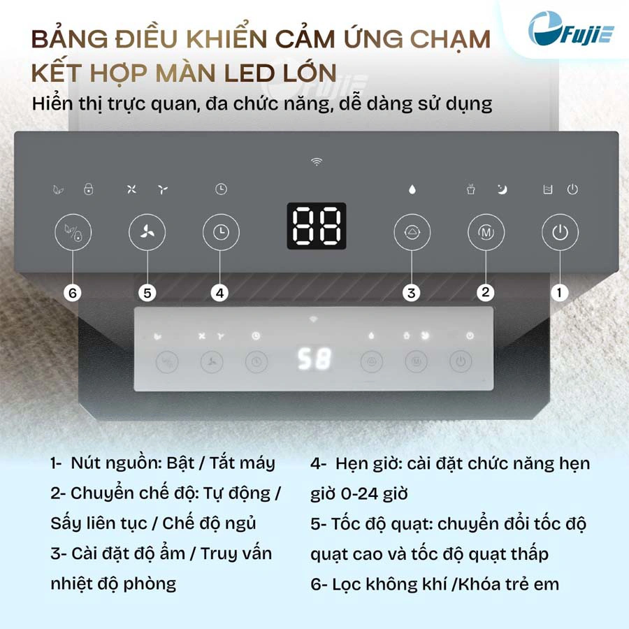 Máy hút ẩm Fujie HM-912ED 12 lít/ngày