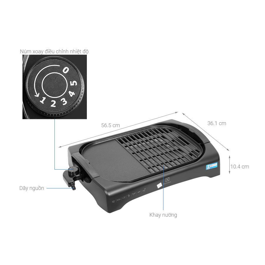 Vỉ nướng điện Electrolux ETTG1-40BK