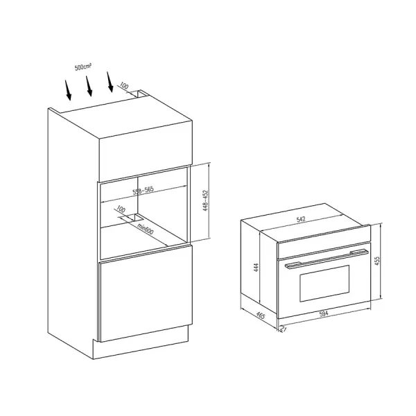 Lò vi sóng kết hợp nướng âm tủ Hafele HC-MWO381B 495.10.044 38 lít