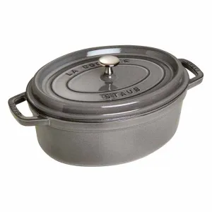 Nồi gang oval Staub màu xám 27cm – 3.2L 1102718