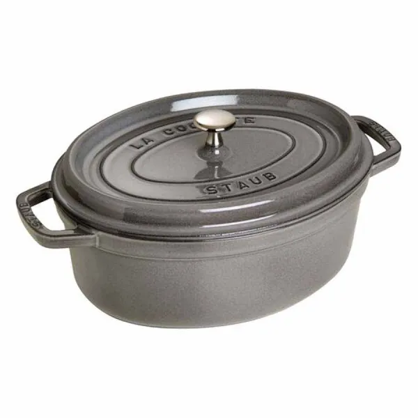 Nồi gang oval Staub màu xám 27cm – 3.2L 1102718