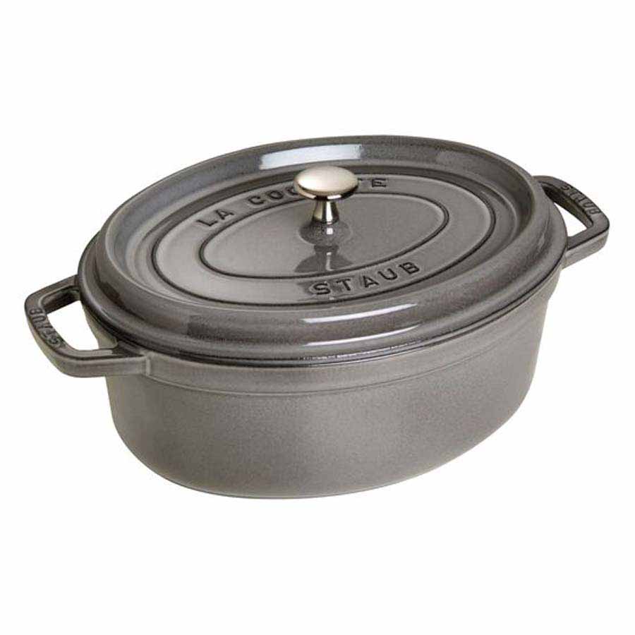 Nồi gang oval Staub màu xám 27cm – 3.2L 1102718