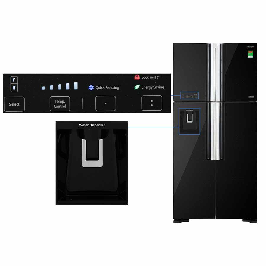Tủ lạnh Hitachi Inverter 540 lít R-FW690PGV7 GBK