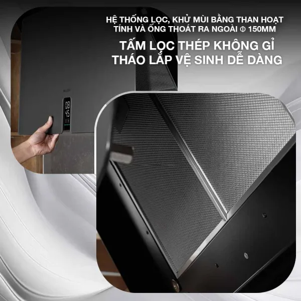 Máy hút khói khử mùi – áp tường TIME K-153MB
