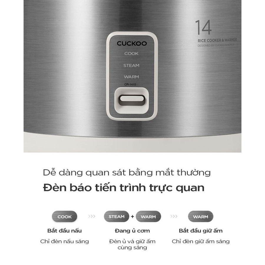 Nồi cơm điện 2.5 lít Cuckoo CR-1415/GWVNCV