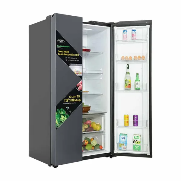 Tủ lạnh Aqua Inverter 646 lít Side by Side AQR-S682XA(SLB)