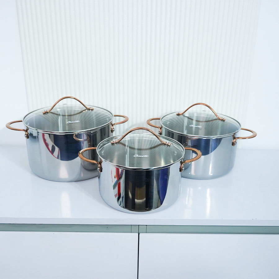 Ảnh thực tế Nồi hầm inox 304 cao cấp Ciwete 20cm nắp kính SS0101-D