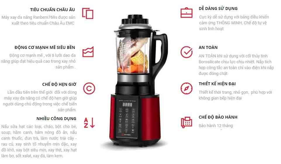 Máy làm sữa hạt đa năng Ranbem 769S