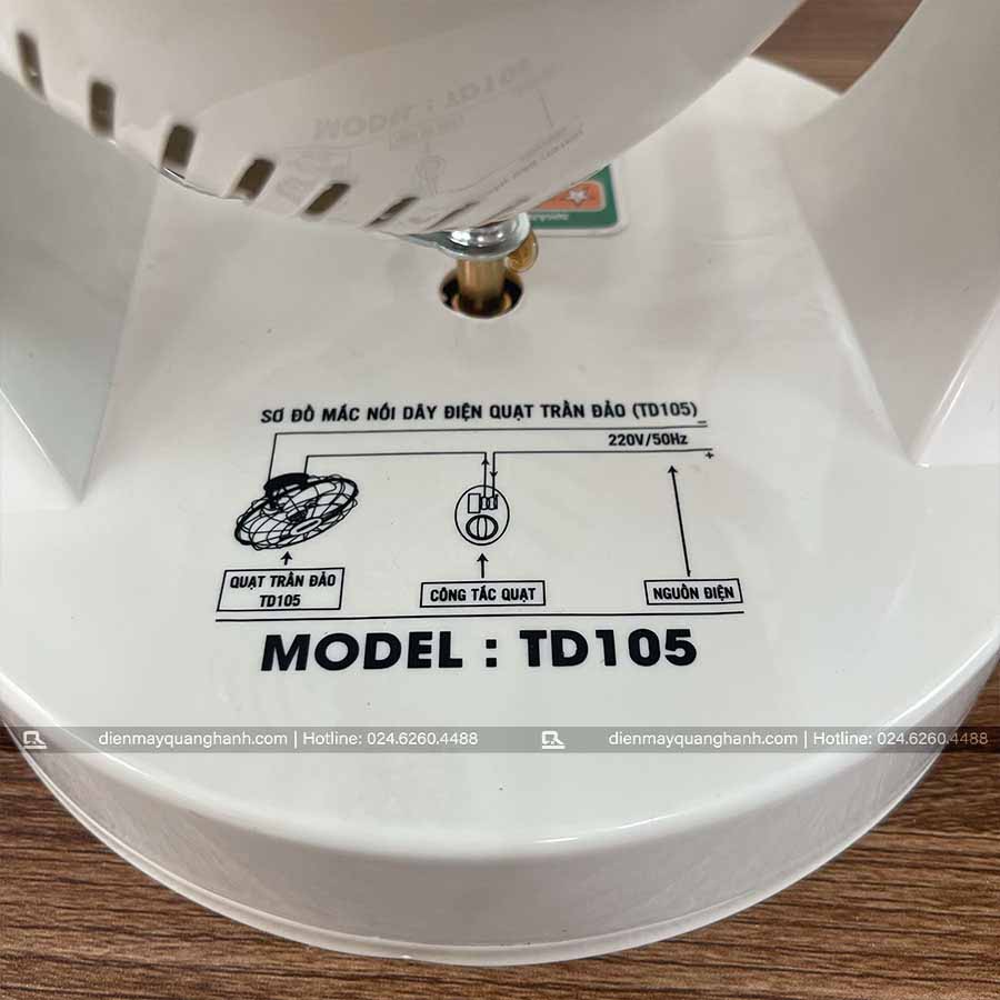 Ảnh thực tế Quạt đảo trần Senko TD105