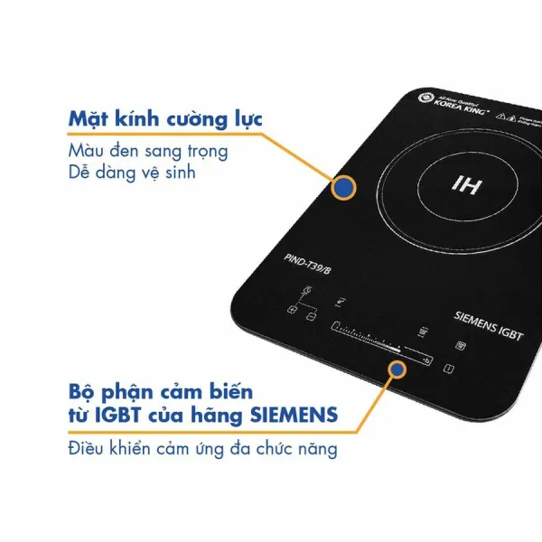 Bếp điện từ đơn Korea King PIND-T39/B 2000W
