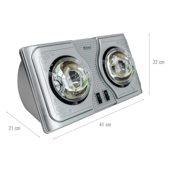 Đèn sưởi nhà tắm Hans H2B 2 bóng