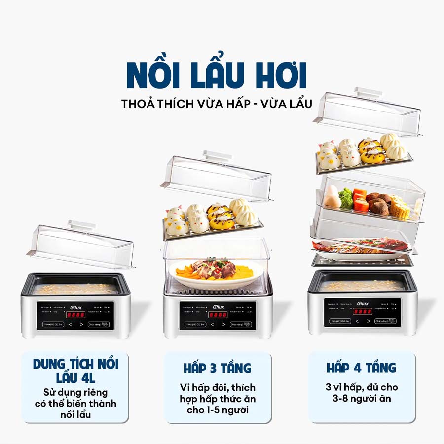 Nồi lẩu hơi đa năng Gilux GLD11Z