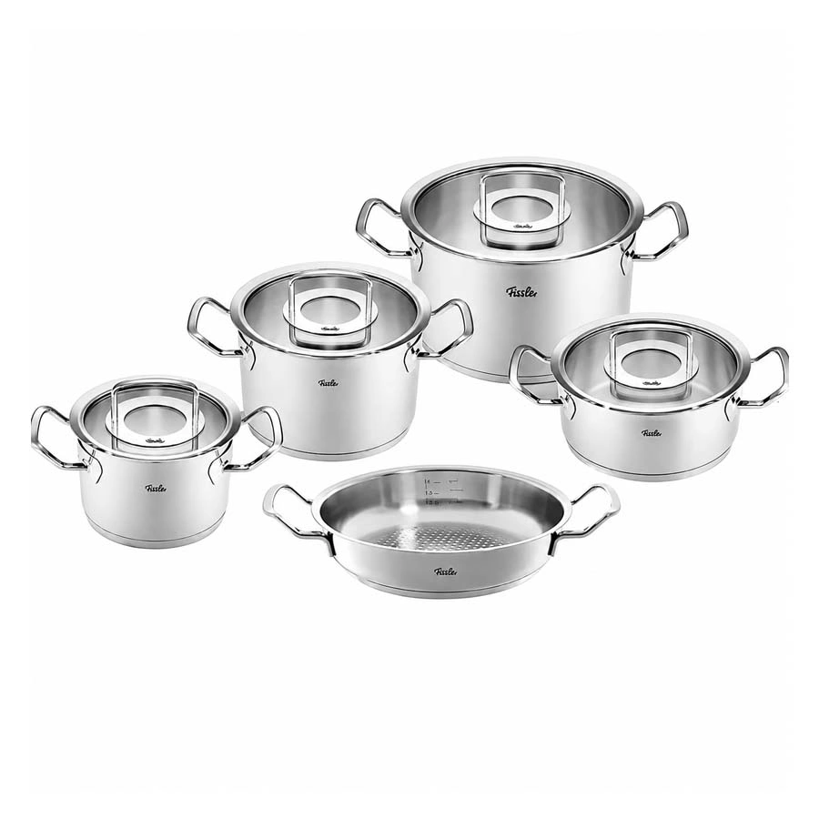 Bộ nồi Fissler Profi 5 món vung kính kèm chảo 2 quai 28cm - toàn cảnh sản phẩm
