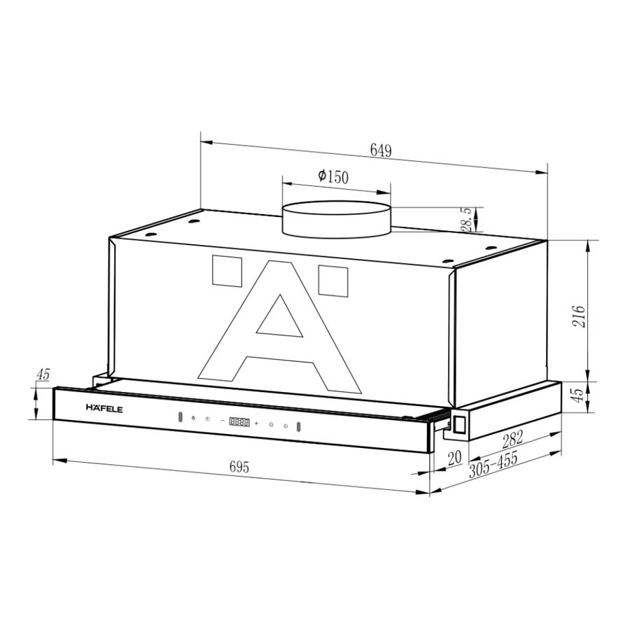 Máy hút mùi âm tủ Hafele HC-H7034TB 538.86.099