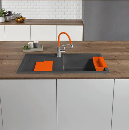 Chậu rửa bát Blanco SITY XL 6 Orange Rock Grey