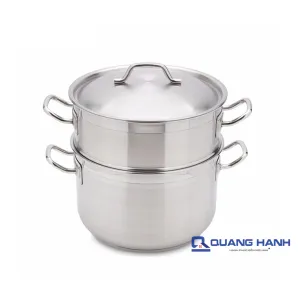 Bộ 2 nồi xửng 3 đáy 24cm FIVESTAR ST24-3D vung inox