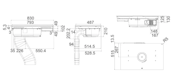 Bếp từ kết hợp hút mùi Elica NIKOLA TESLA SWITCH BL/F/80 – PRF0146210