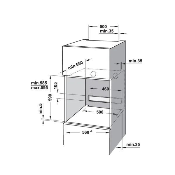 Lò nướng âm tủ Hafele HO-8T72A 538.01.421 72 lít