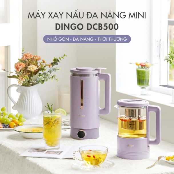 Máy xay nấu đa năng mini Dingo DCB500 và cối pha trà