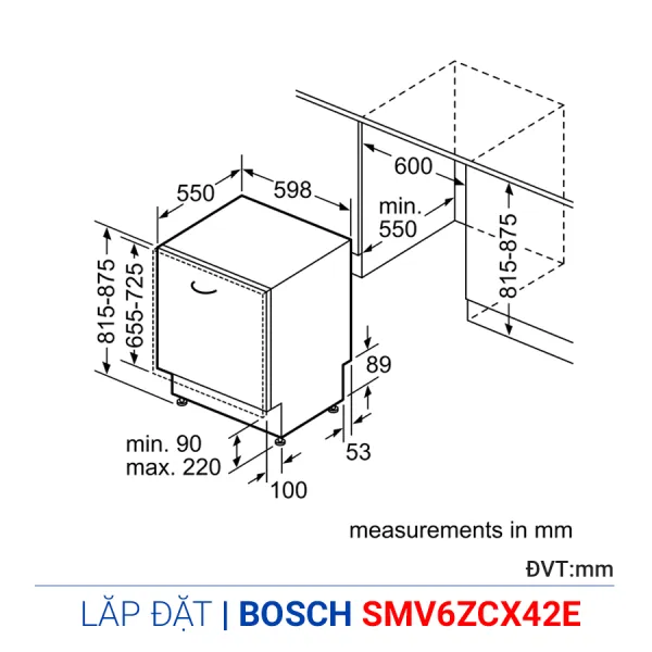 Máy rửa bát Bosch SMV6ZCX42E