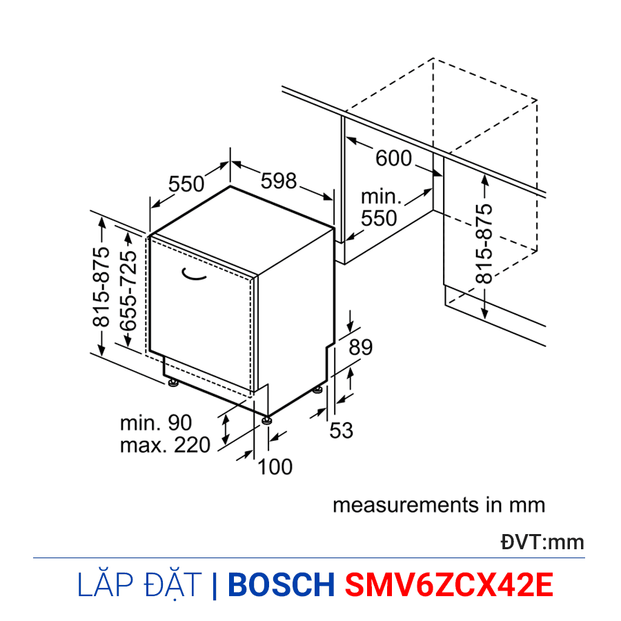 Máy rửa bát Bosch SMV6ZCX42E