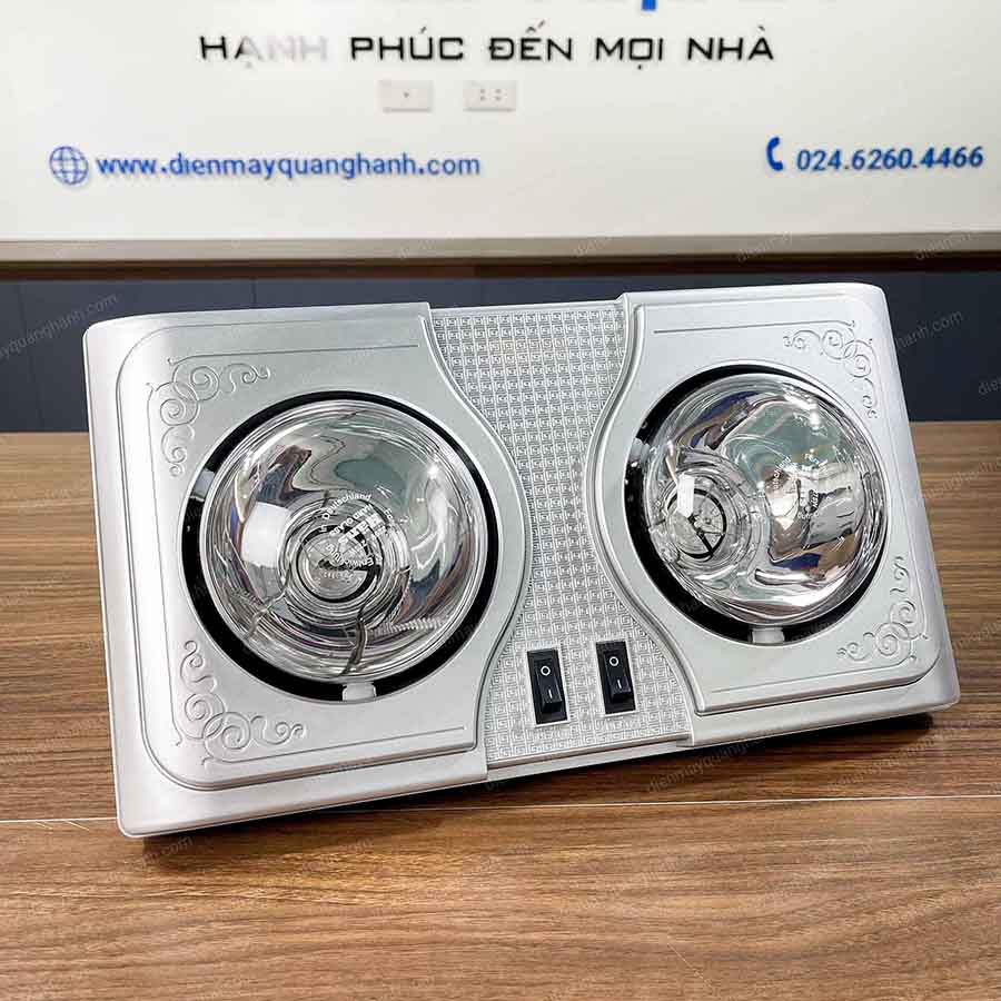 Ảnh thực tế Đèn sưởi nhà tắm Hans 2 bóng H2B