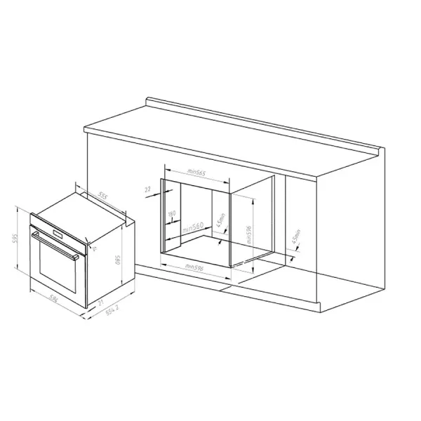 Lò nướng âm tủ 81 lít Hafele HC-O811B 495.10.035