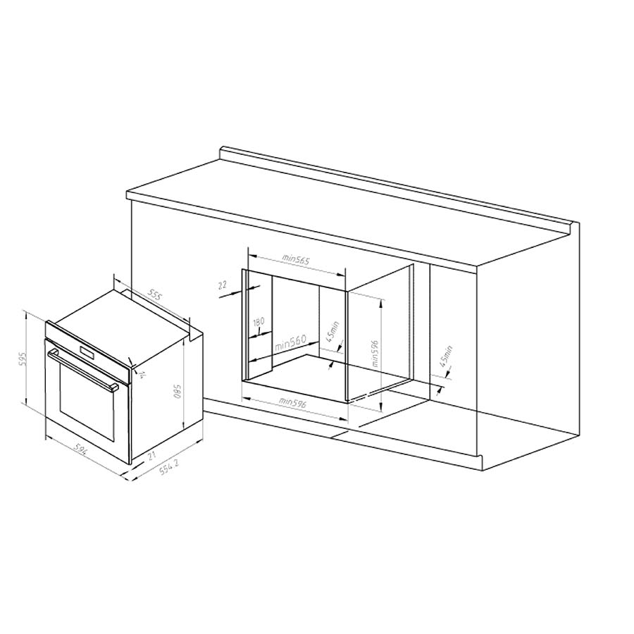 Lò nướng âm tủ 81 lít Hafele HC-O811B 495.10.035