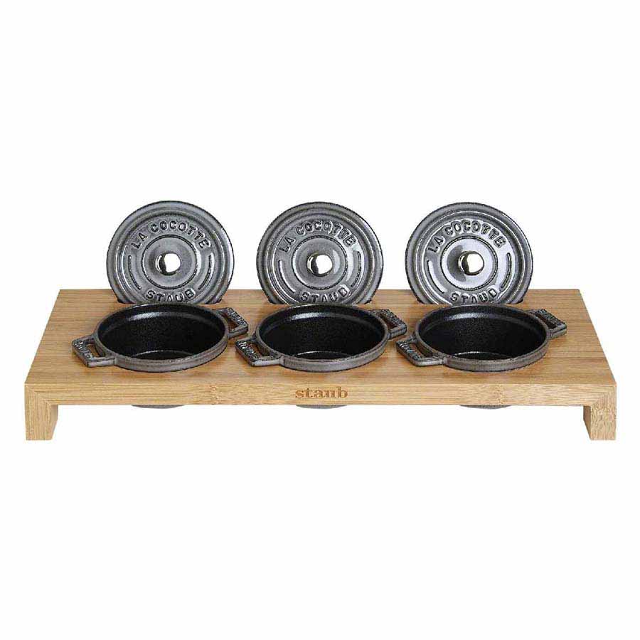 Kệ giữ nồi Staub mini cocotte - toàn cảnh sản phẩm