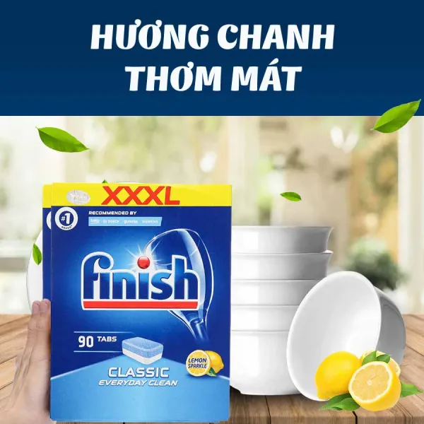 Viên rửa bát Finish Classic 90 viên hương chanh